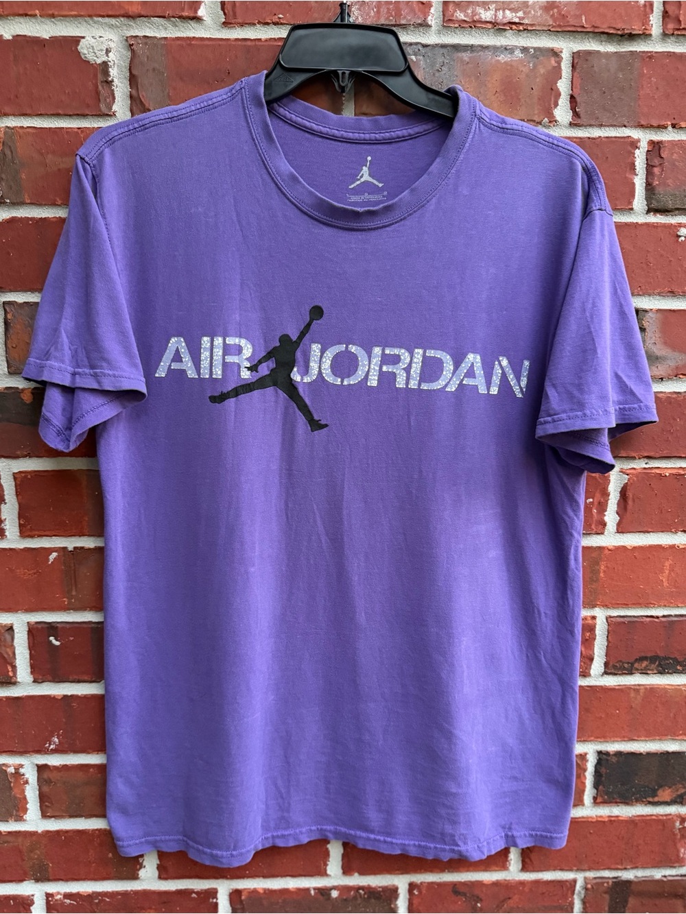 Vintage Nike Air Jordan Large Purple Short-Sleeve Jumpman Basketball Logo Tee P5